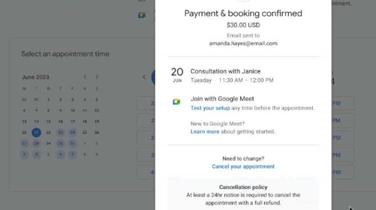 Google Calendar รองรับระบบการจ่ายเงิน สามารถชำระเงินตอน Booking ได้แล้ว!